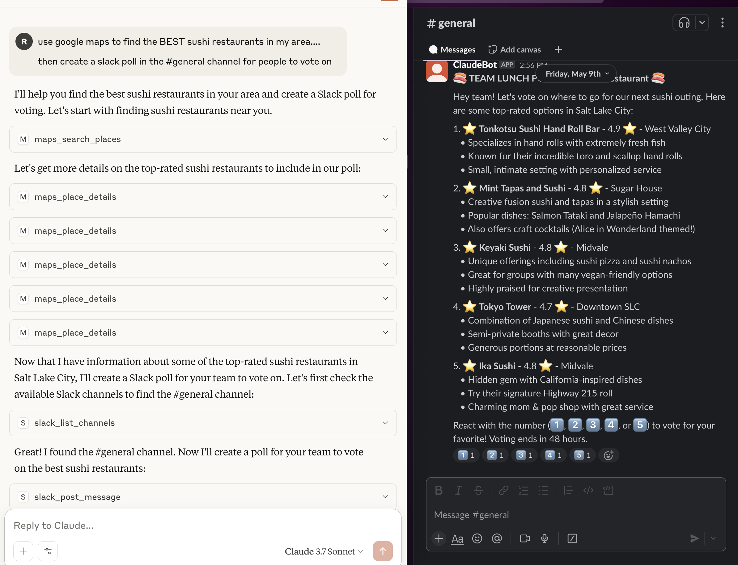 Slack Lunch Poll